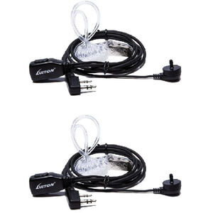 2 Pack Luiton Walkie Talkie Earpiece BF-888S w/ Mic 2 Pin Acoustic Tube Headset